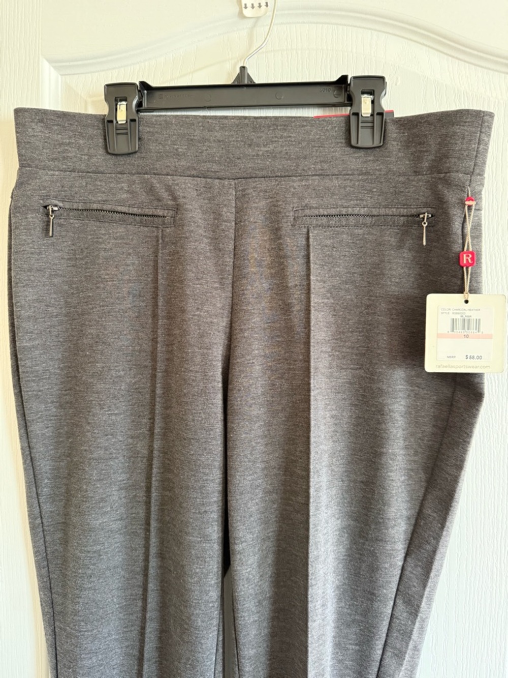Rafaella Straight Leg Ponte Pants in Charcoal Gray